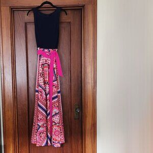 Full-length flowy sleeveless tank cocktail formal A dress gown wedding guest 12